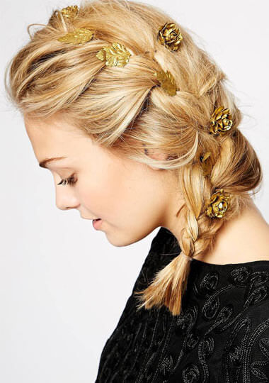 ASOS Pack of 8 Metallic Paper Flower Hair Grips