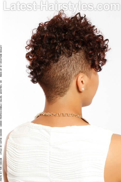 Asmmetrical Undercut Curly Hairstyle Back