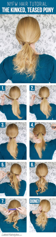 NYFW Hair Tutorial: The Kinked, Teased Ponytail