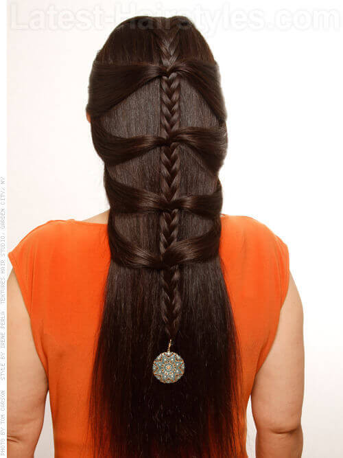 Long Hairstyle with Braid and Charm