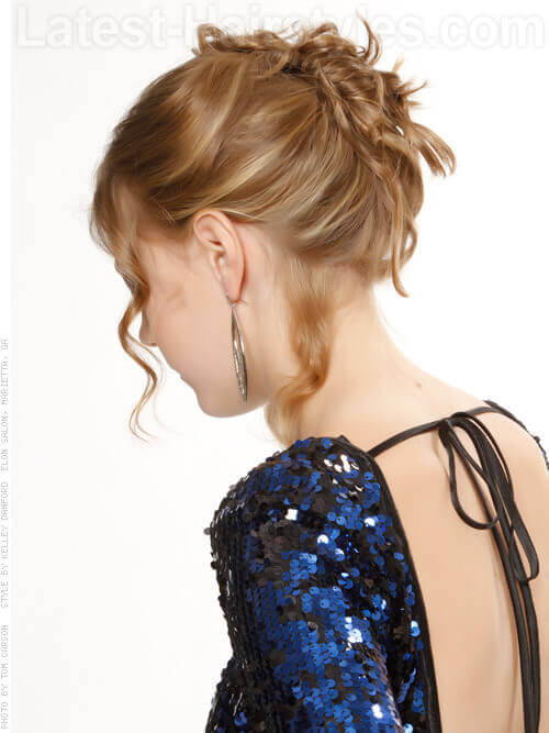 Fishtail Braid Updo with Texture Side View