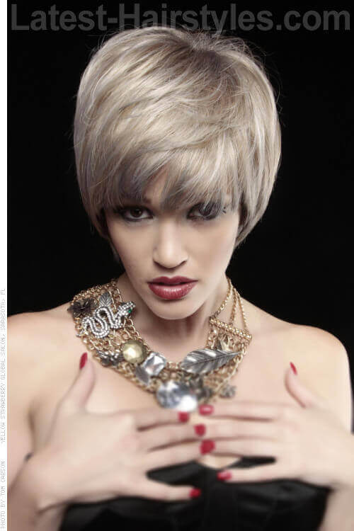 Short Blonde Hair with Bangs