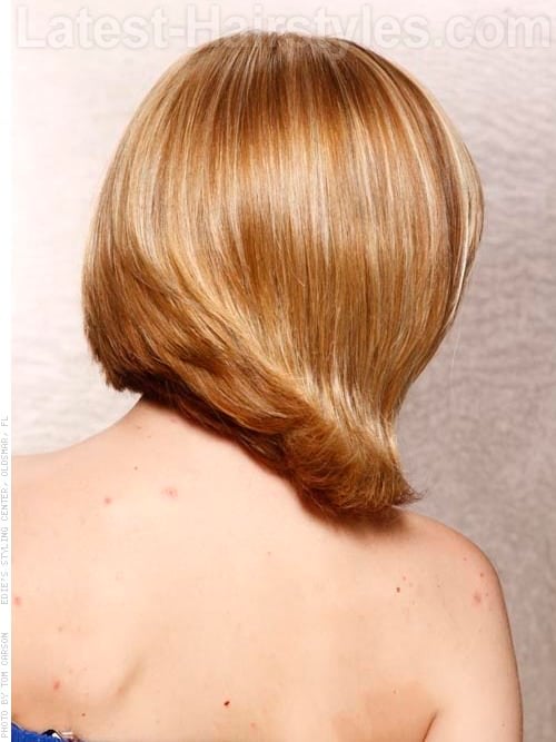 Medium Bob with Angled Side Bangs Back View