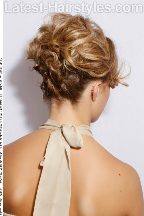 Fancy Updo for Curly Hair Back