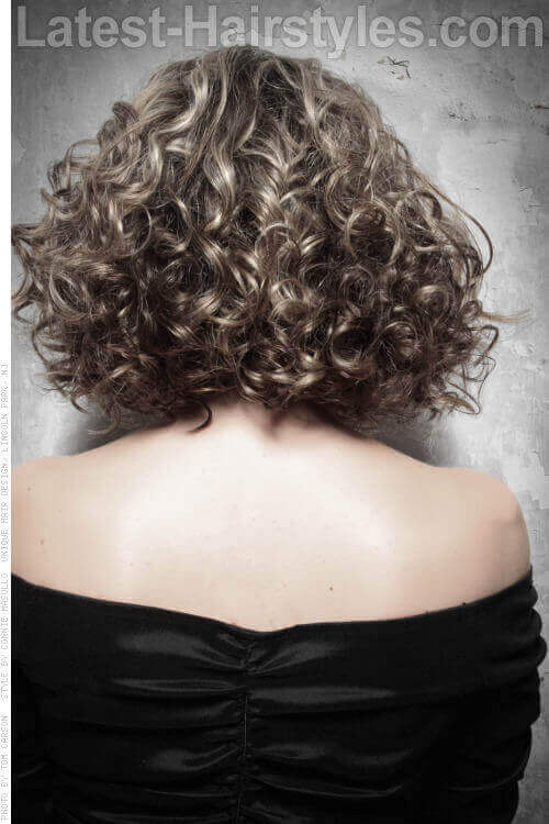 Naturally Curly Long Bob Back