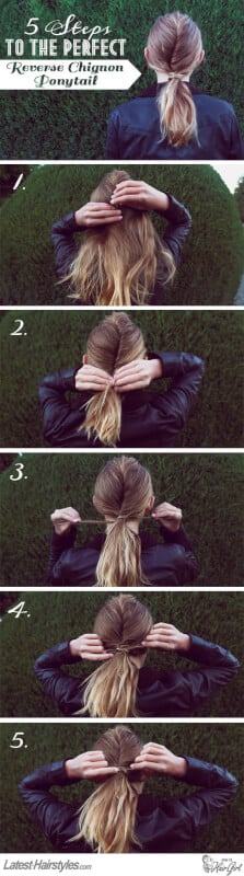 Reverse Chignon Ponytail Tutorial