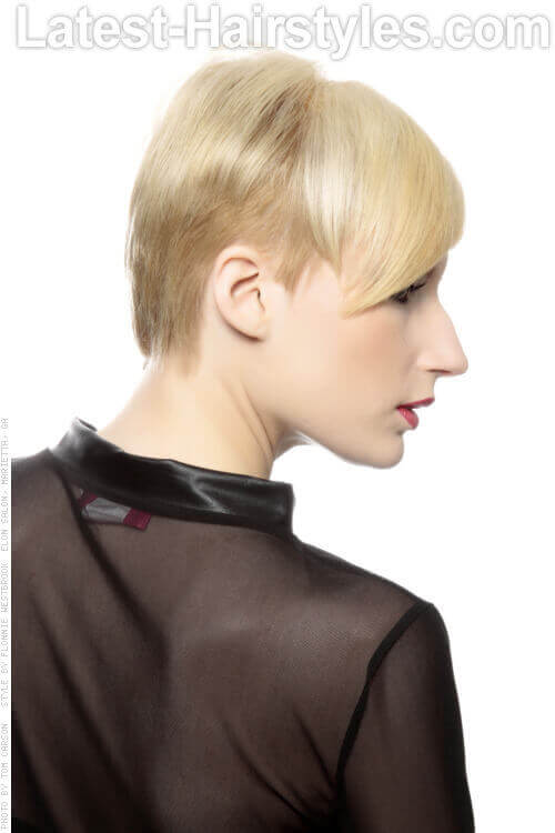 Sharp Short Soft Blonde Haircut Side