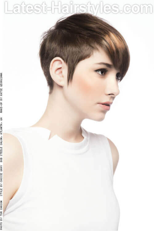 Short Haircut with Long Layers Side