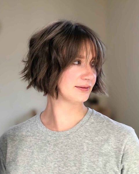 Low Maintenance Shaggy Haircuts With Bangs For Busy Trendy Women