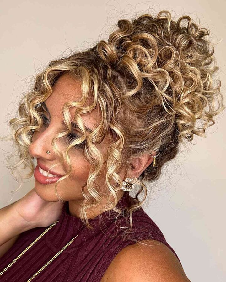 33 Easy Cute Curly Hair Updos In Trending In 2025