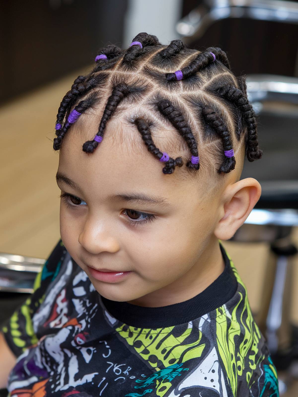 2-strand twists with colorful bands for boys