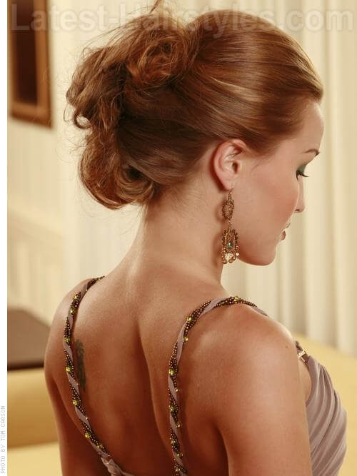 Red Hot Messy Prom Hairstyle