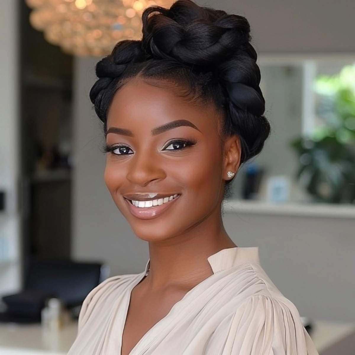 Knotted Updo Hairstyle for African-American Ladies