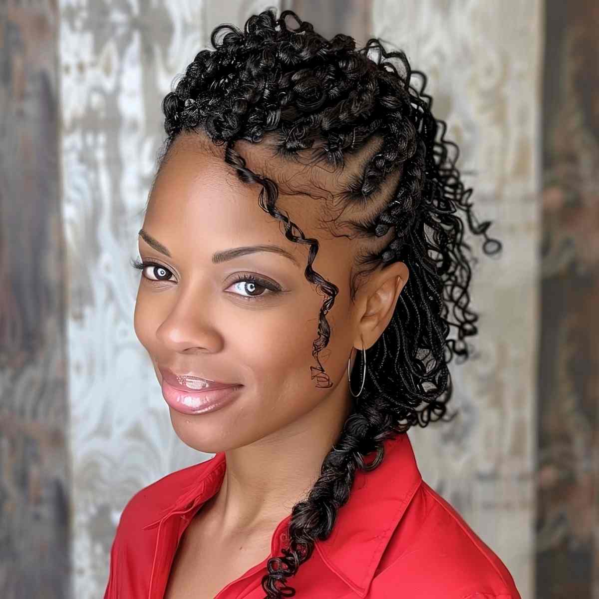 braided frohawk hairstyle for African-Americans