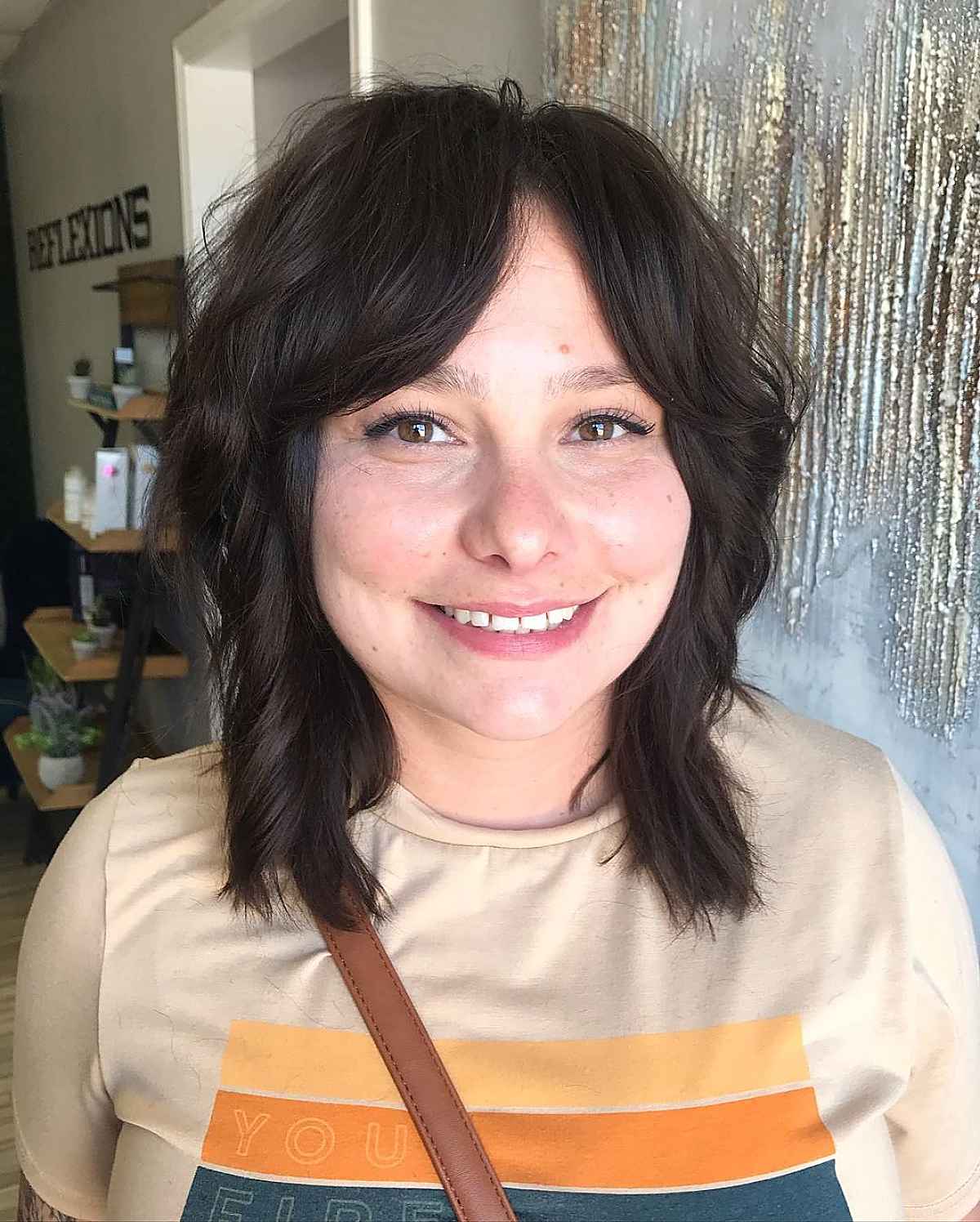 70s Curtain Bangs for Round Face Shapes