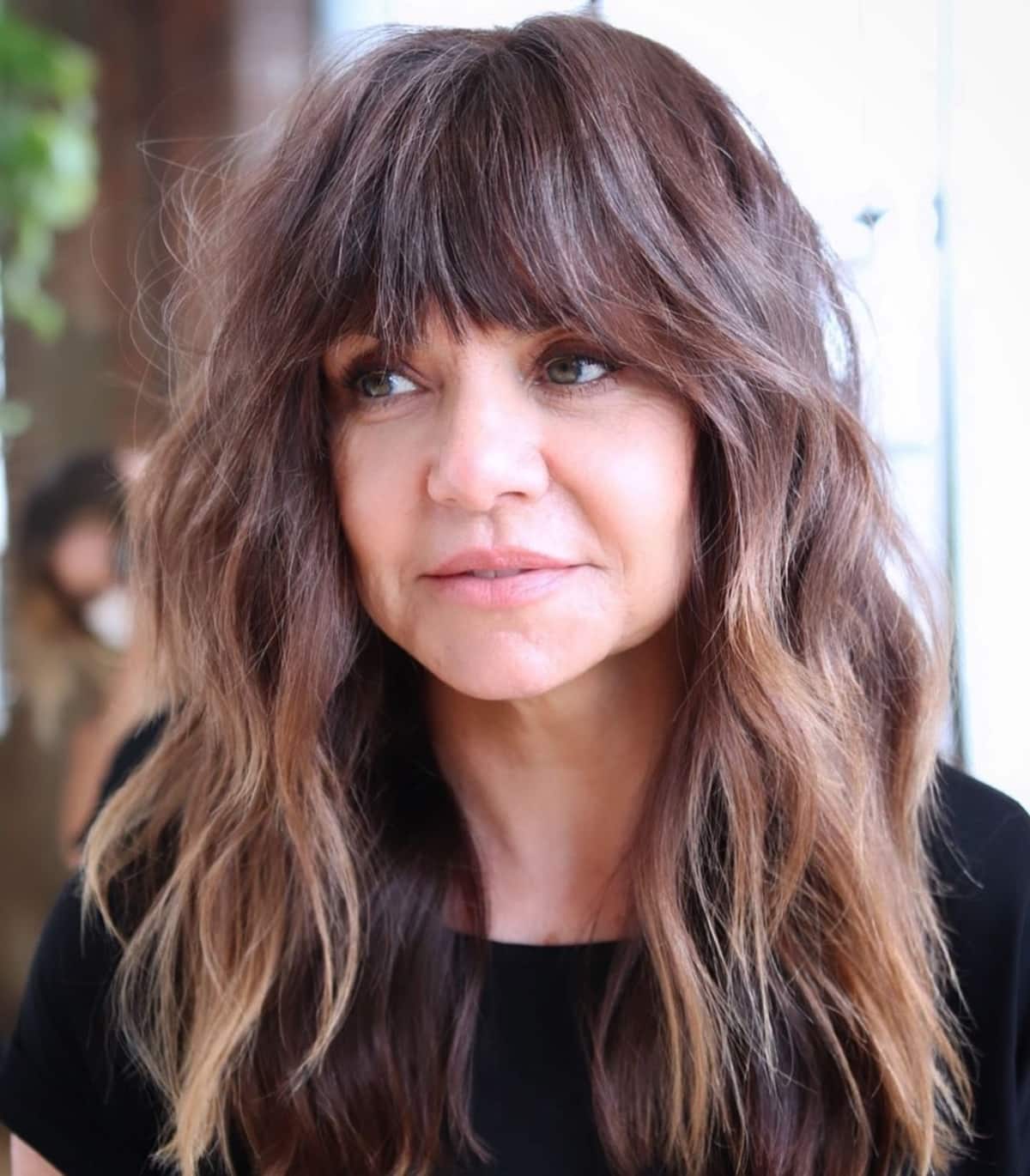 70s-Inspired Shag Cut with Long Bangs