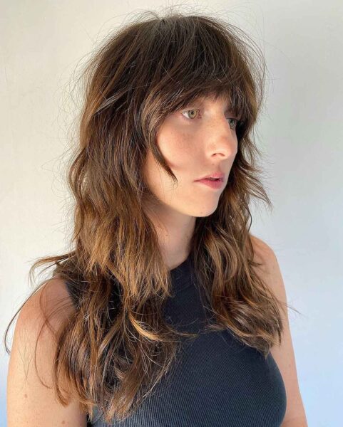 35 Greatest Ways to Pair a Wolf Cut with Bangs