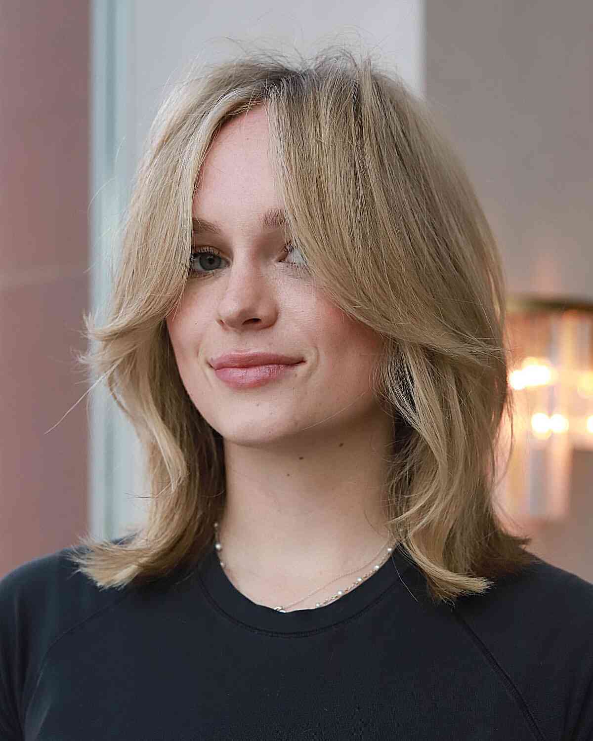 90s-Inspired Lob with Curtain Fringe
