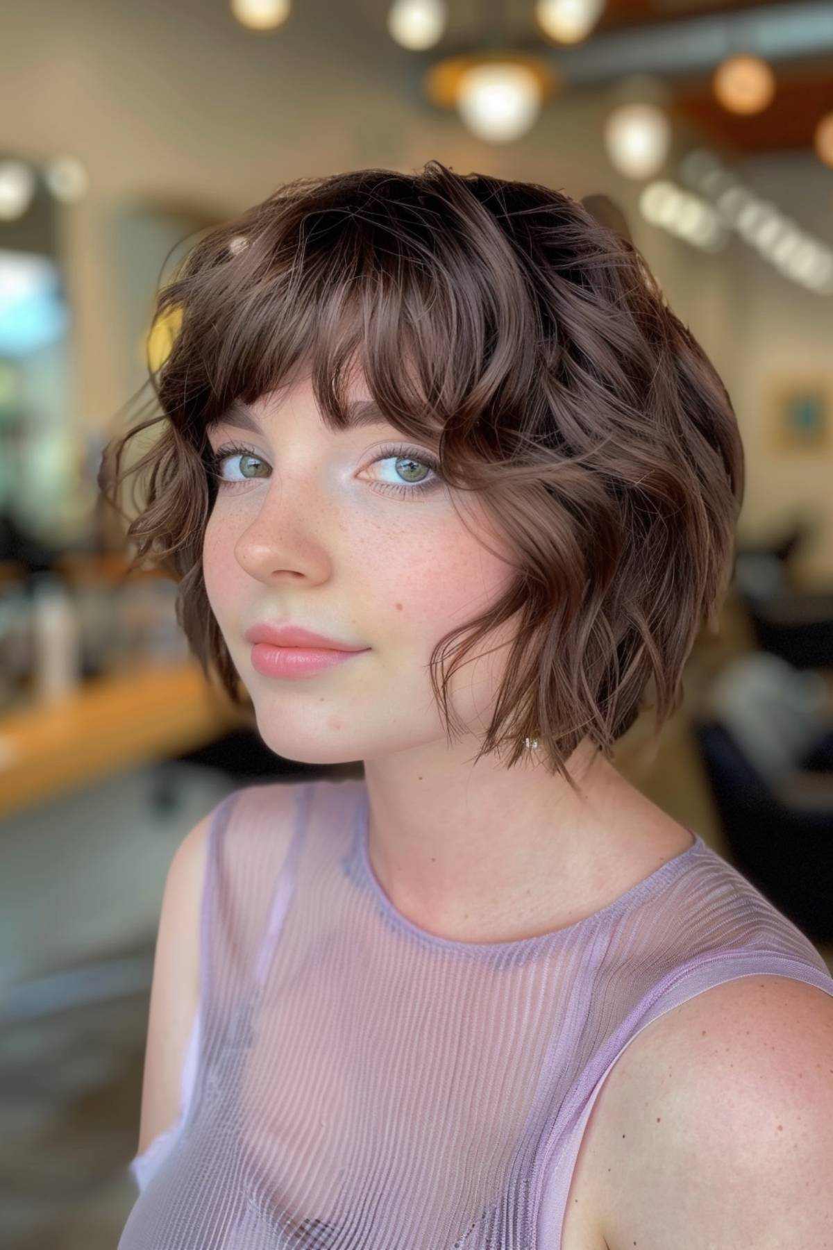 90s-inspired short hairstyle for thin hair