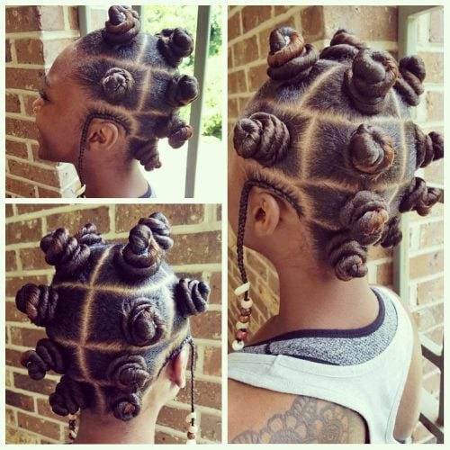 Bantu hairstyle with braids