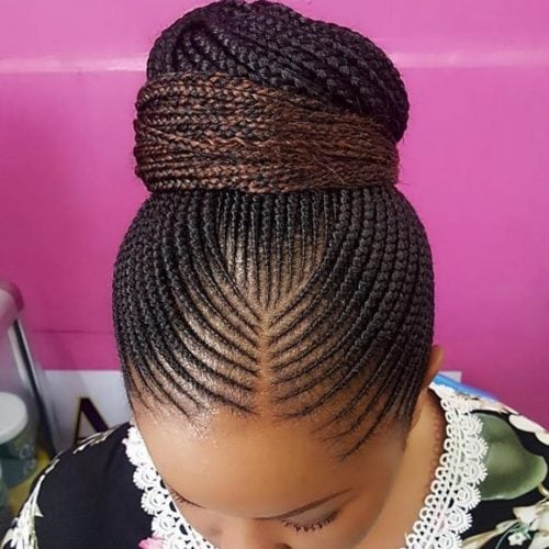 Senegalese twisted braided updo