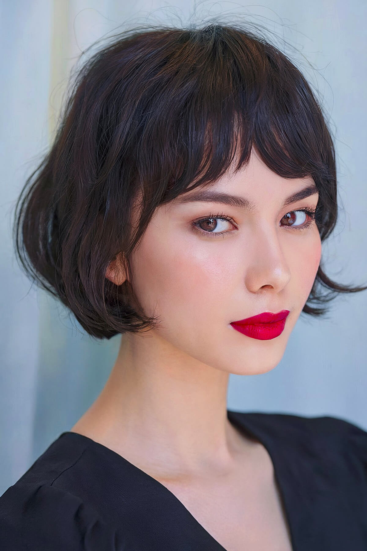 French bob haircut with bangs