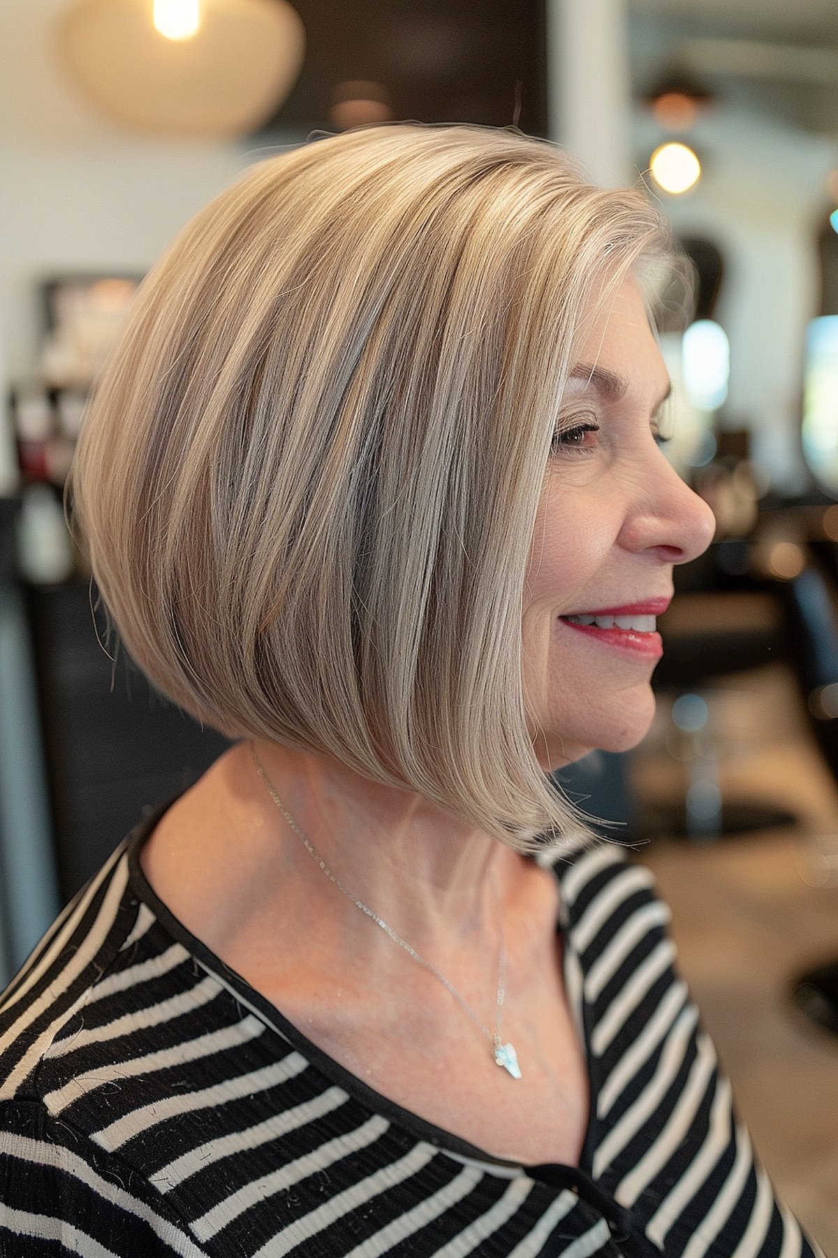 A-Line Bob Cut for a Lady in her 60s