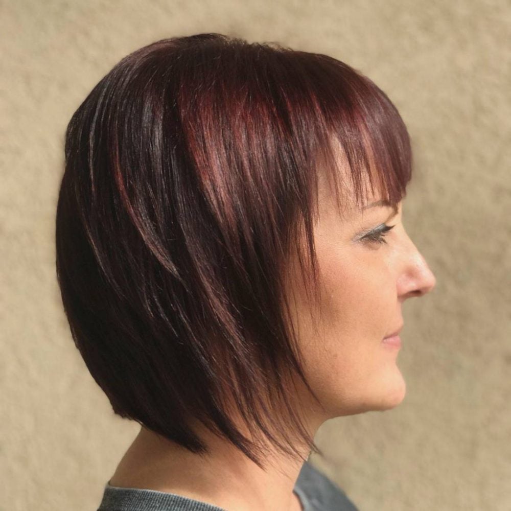 Straight A-Line Bob with Wispy Fringe hairstyle