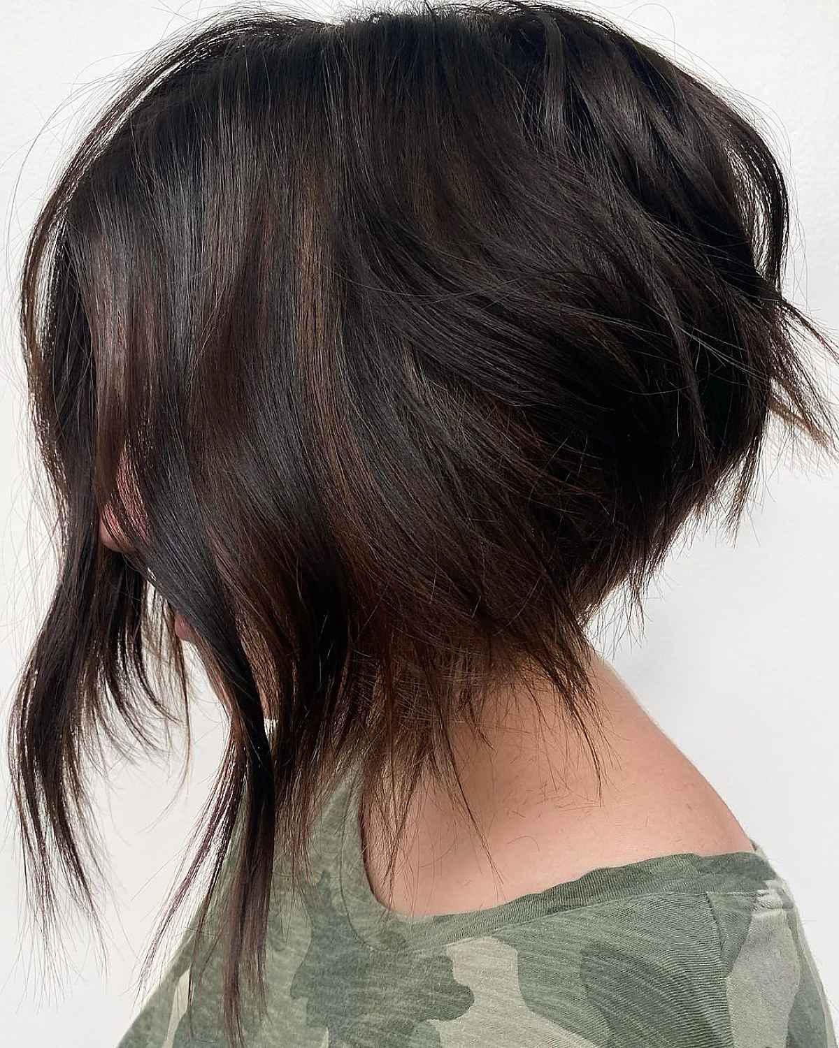 A-line Cut with Choppy Ends on Thin Hair