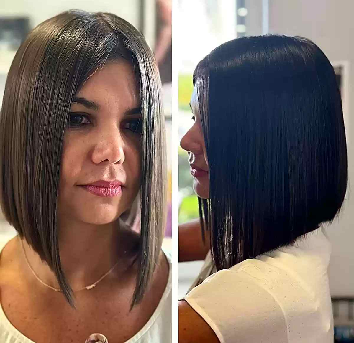 A-Line Inverted Lob for Neck-Length Hair