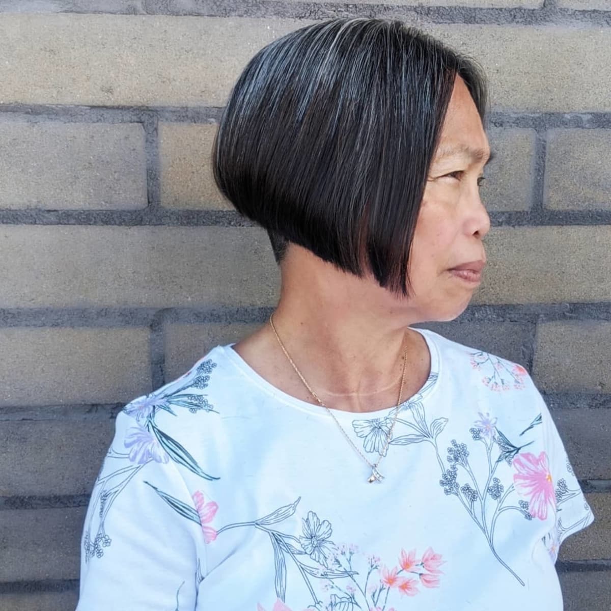 a-line with an undercut for women over 60-years-old with thick hair