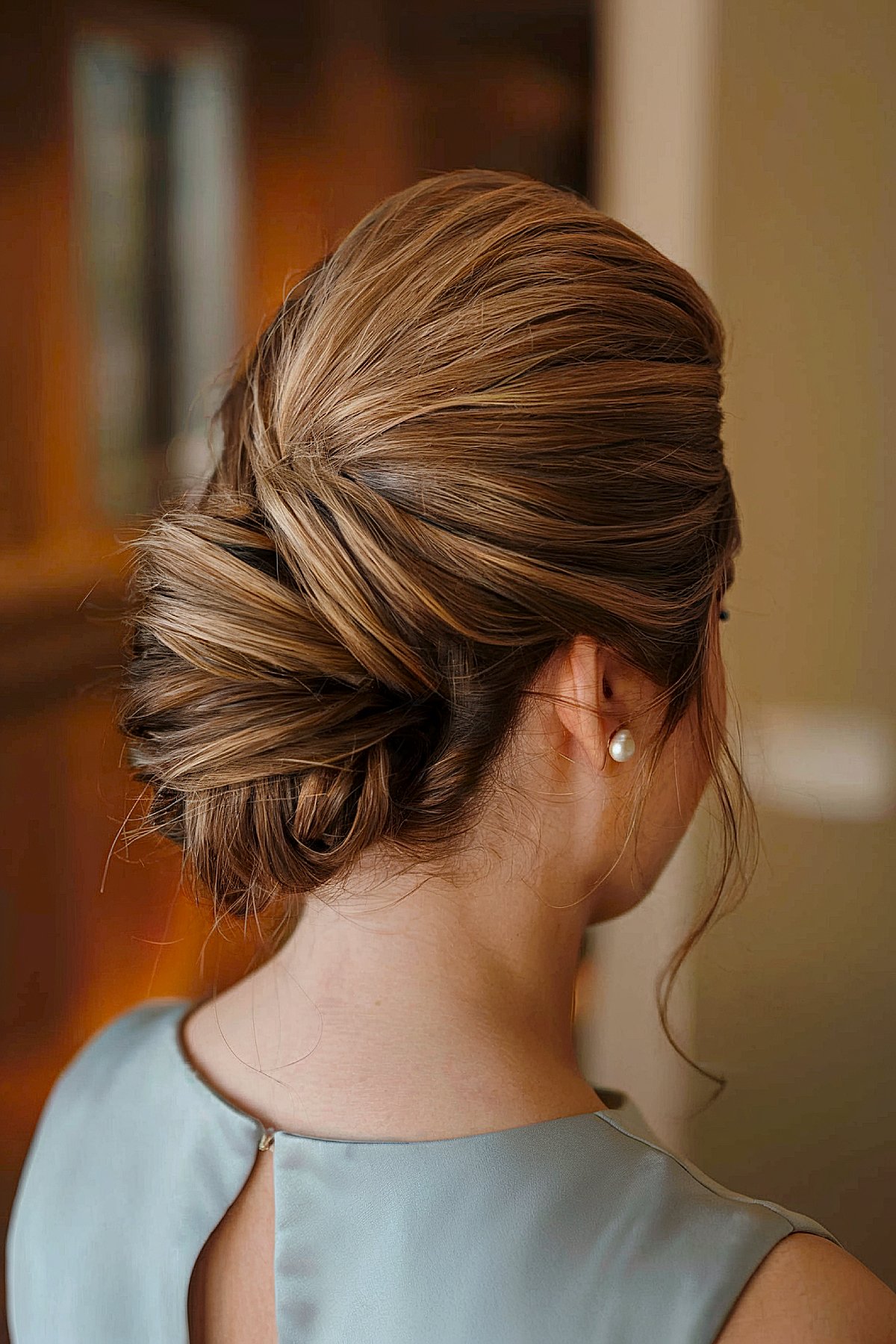 Modern French twist updo for medium to thick hair