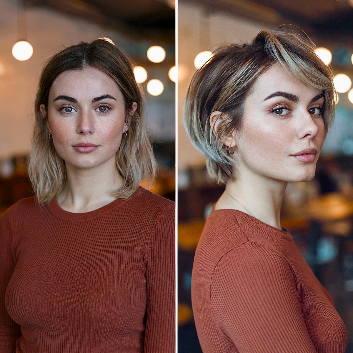 Soft pixie bob for thin hair featuring subtle layers for added volume and movement