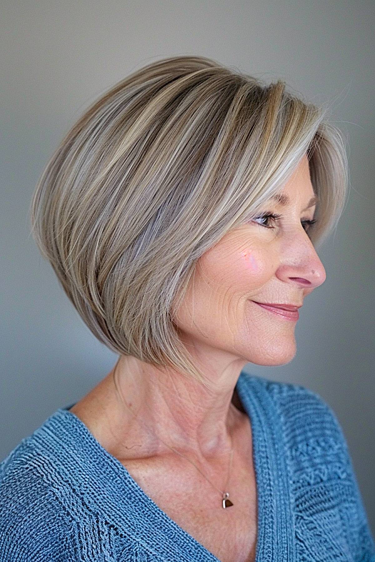 Classic short stacked bob with tapered nape