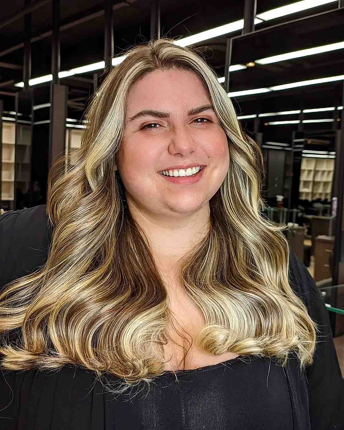 Very Long Hair with Balayage for Ladies with Chubby Faces