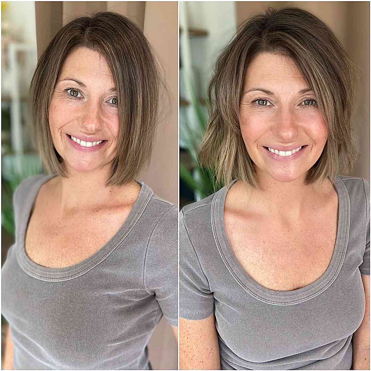 Above-the-Shoulder Straight Bob Cut for Women Aged 40 and Over