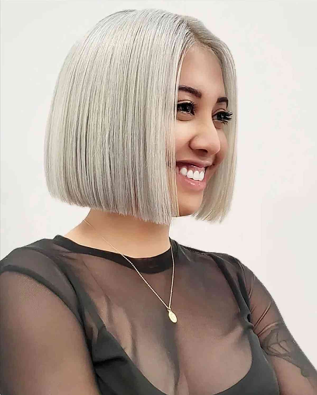 Above the Shoulders Straight Chin-Length Blunt Bob