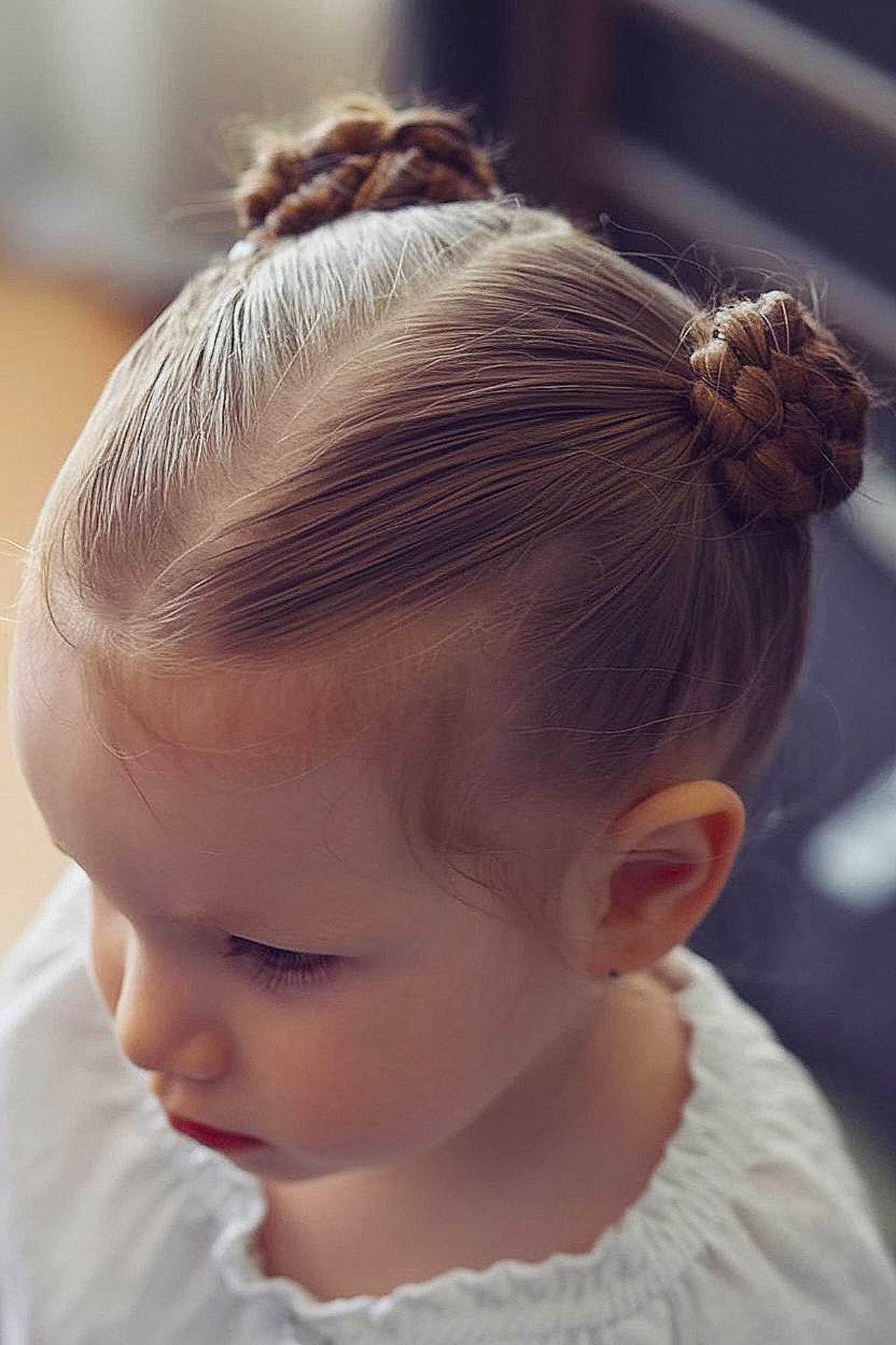 Braided updo toddler hairstyle for girls