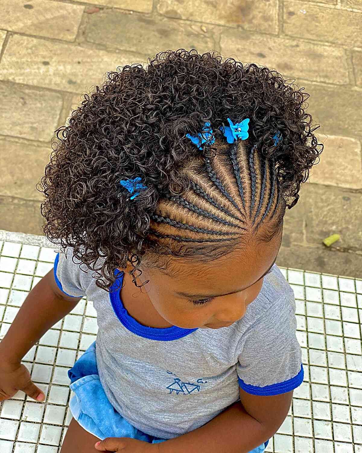 Adorable Cornrows with Curls for Little Girls