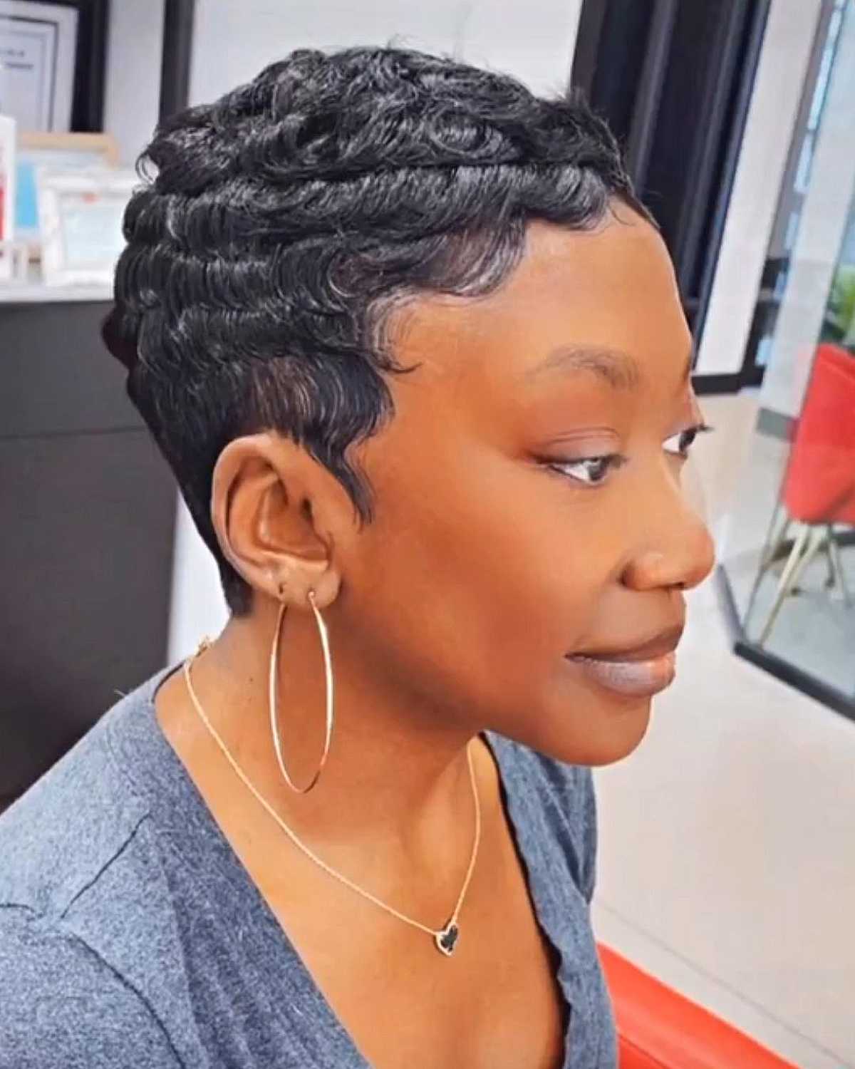 African-American Vintage-Inspired Waves Hairstyle