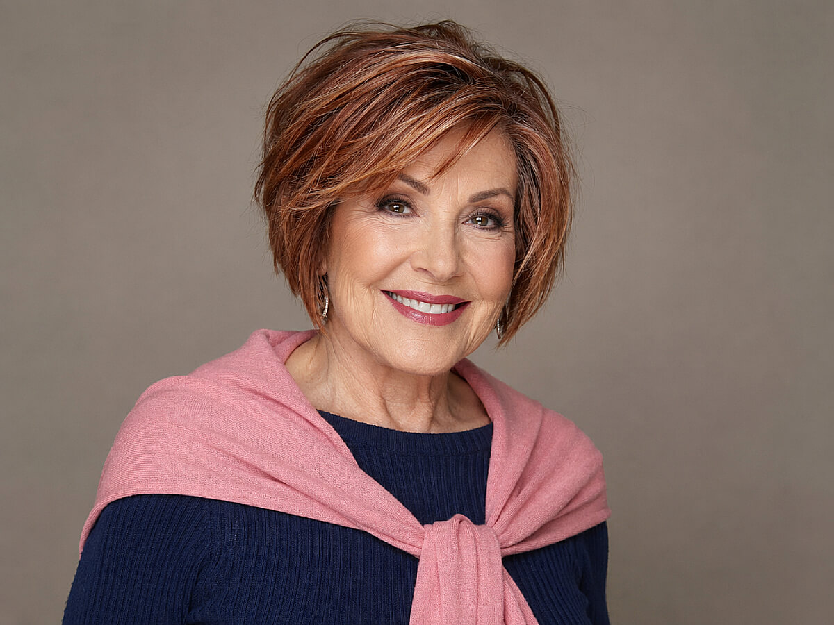 Age-defying edgy bob hairstyle for women over 70