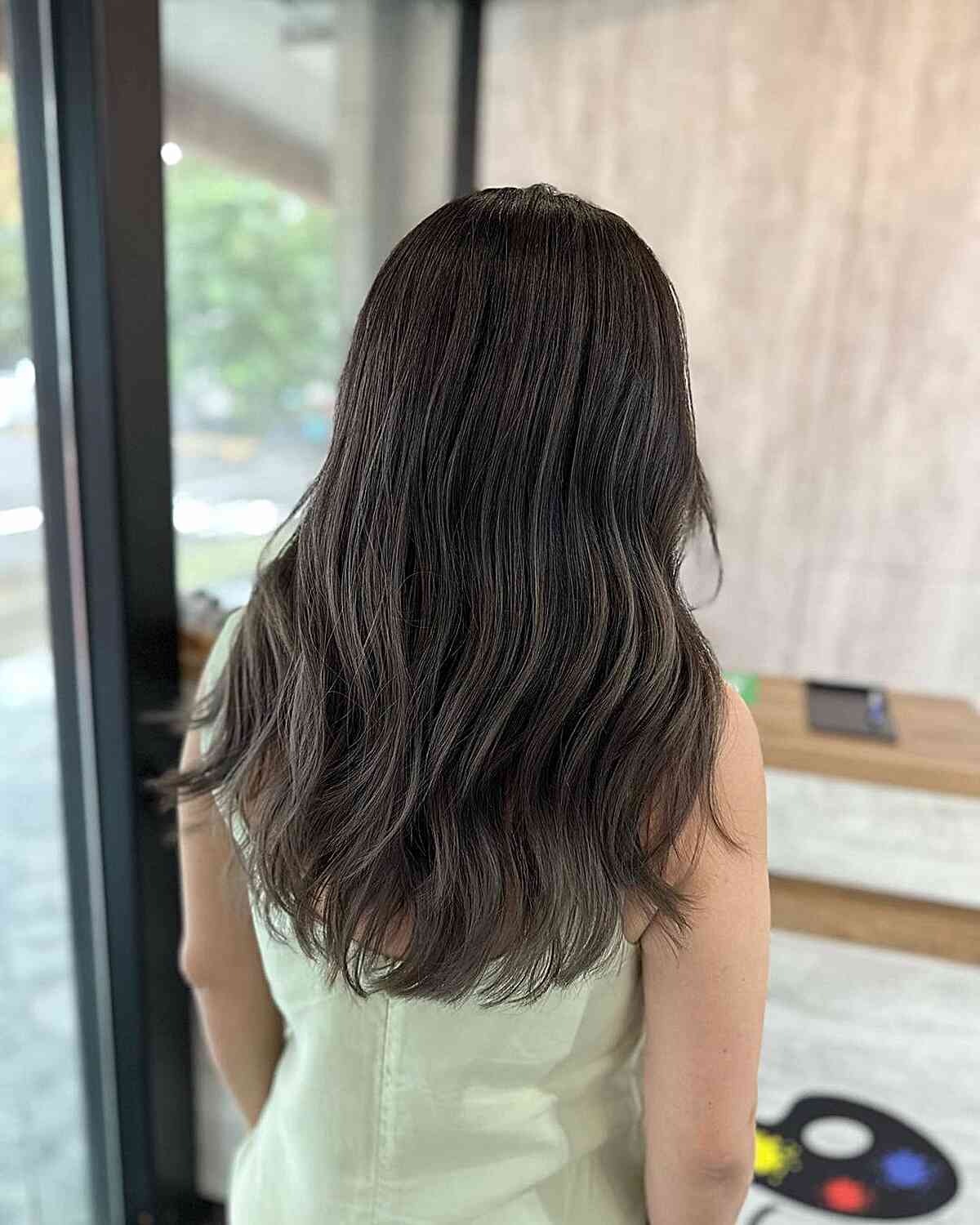 Airtouch Balayage for Mid-Back Ash Brown Hair