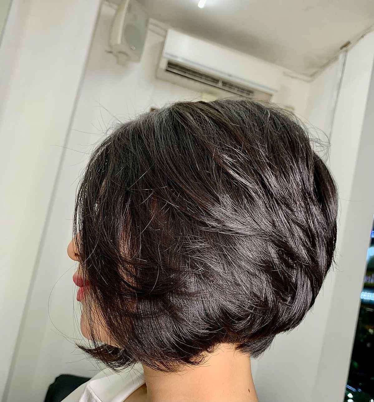 Airy Feathered Style on a Bob Cut