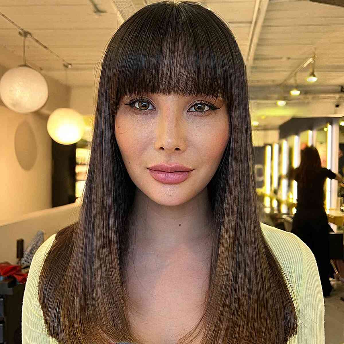 All Around Blunt Cut for Heart Faces and for women with straight brown hair