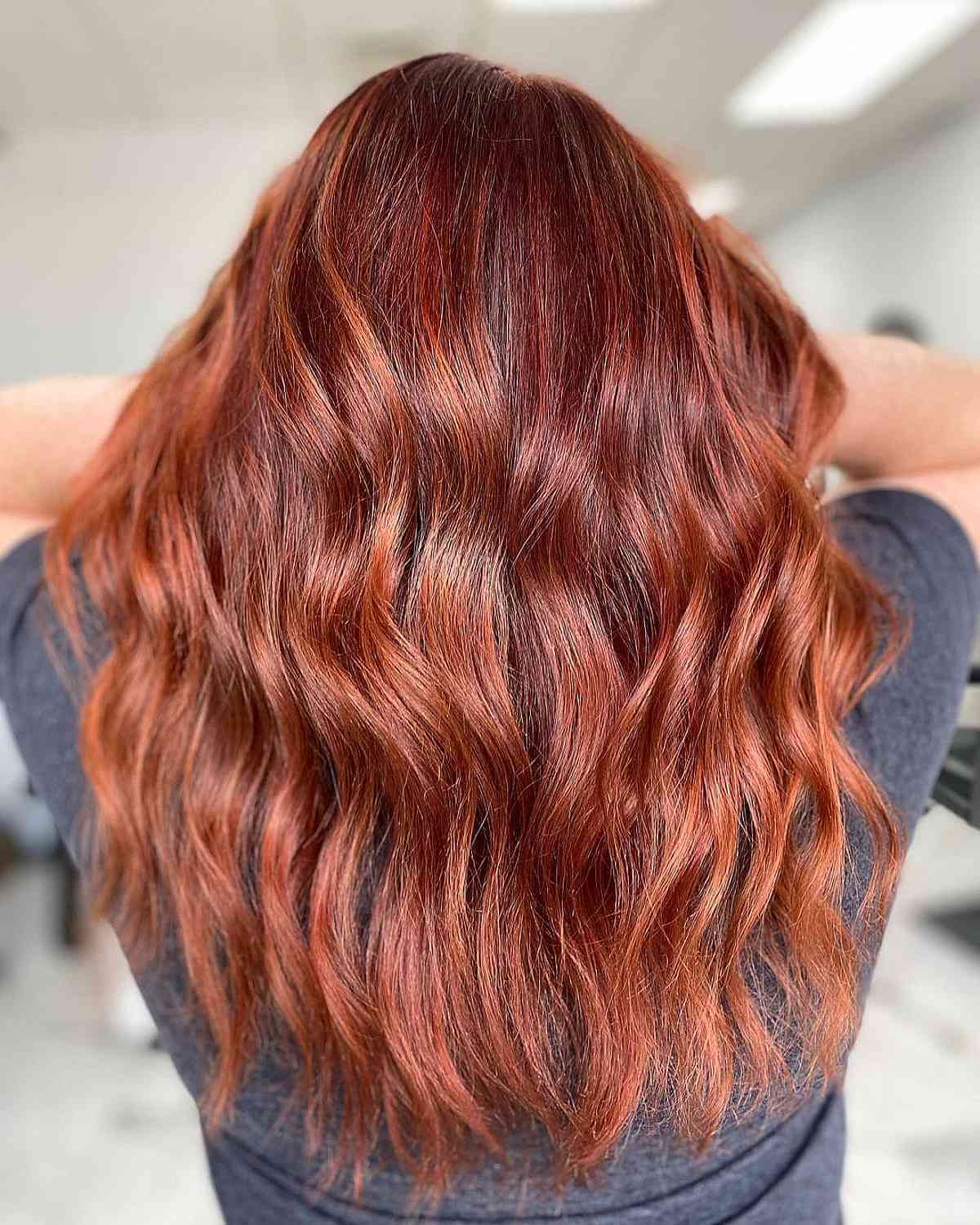 All-Over Dark Copper Hair Color