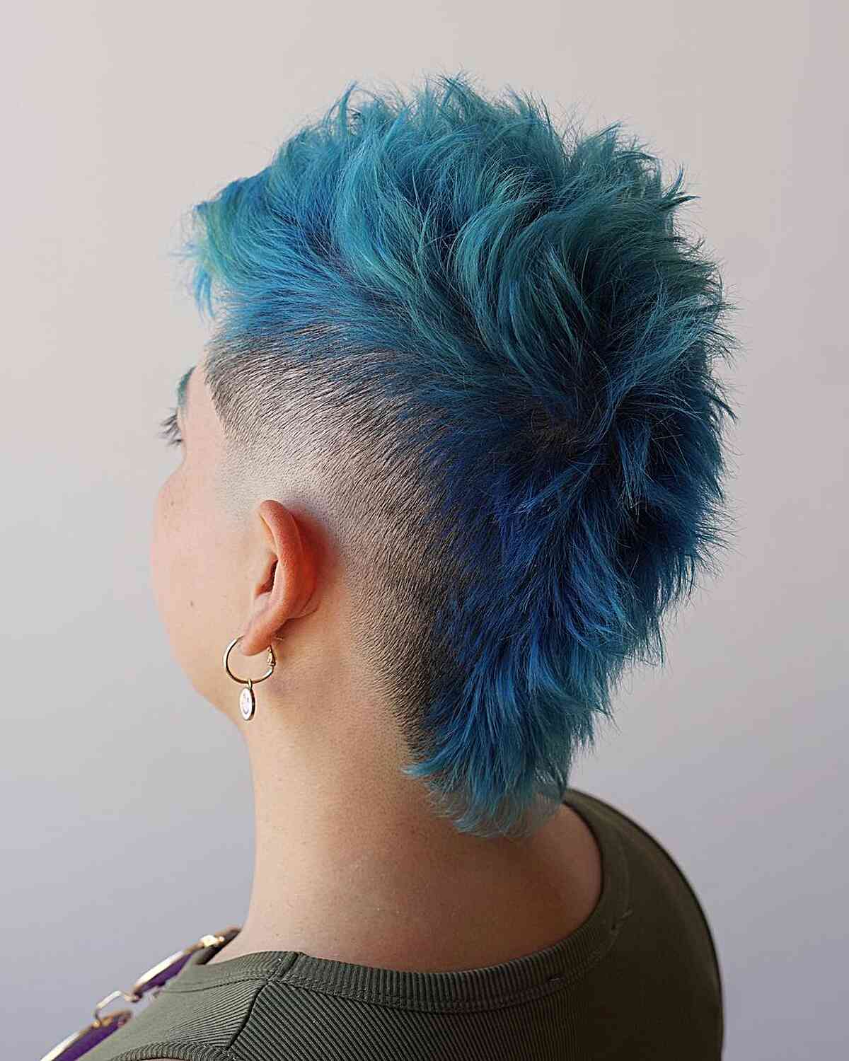 Alt Punk-Style Mohawk Pixie with Faded Sides