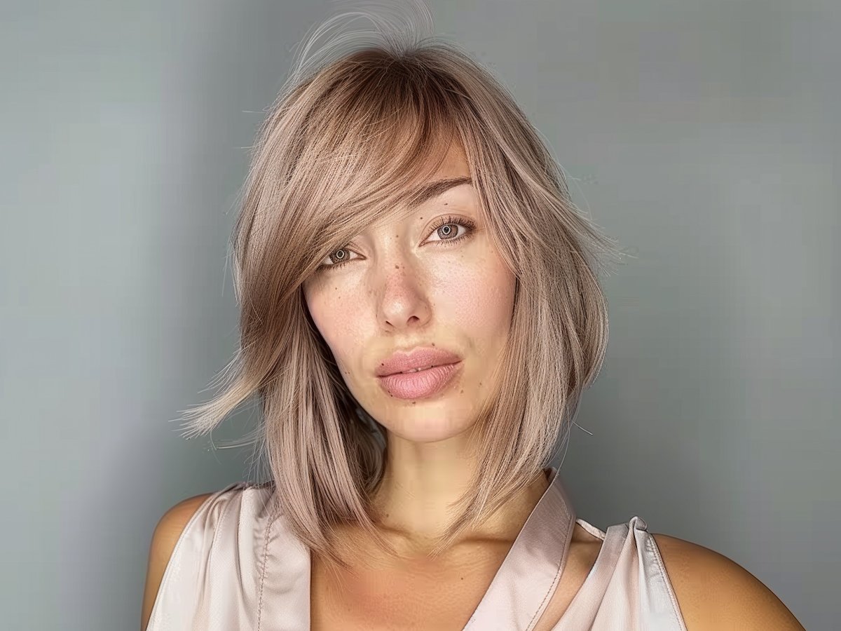 Amazing asymmetrical bangs