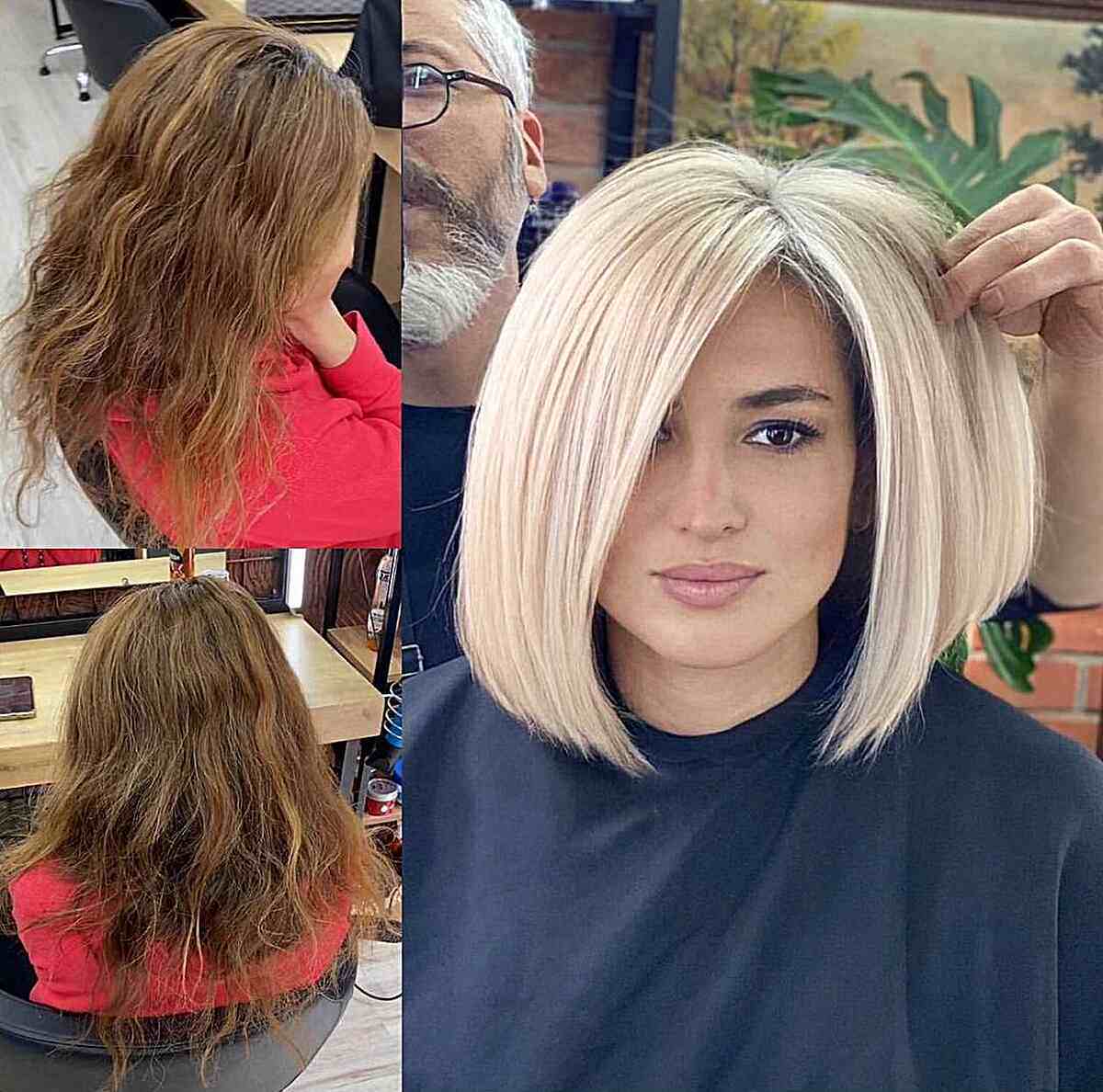 Amazing Blonde Bob Transformation for ladies with thick hair