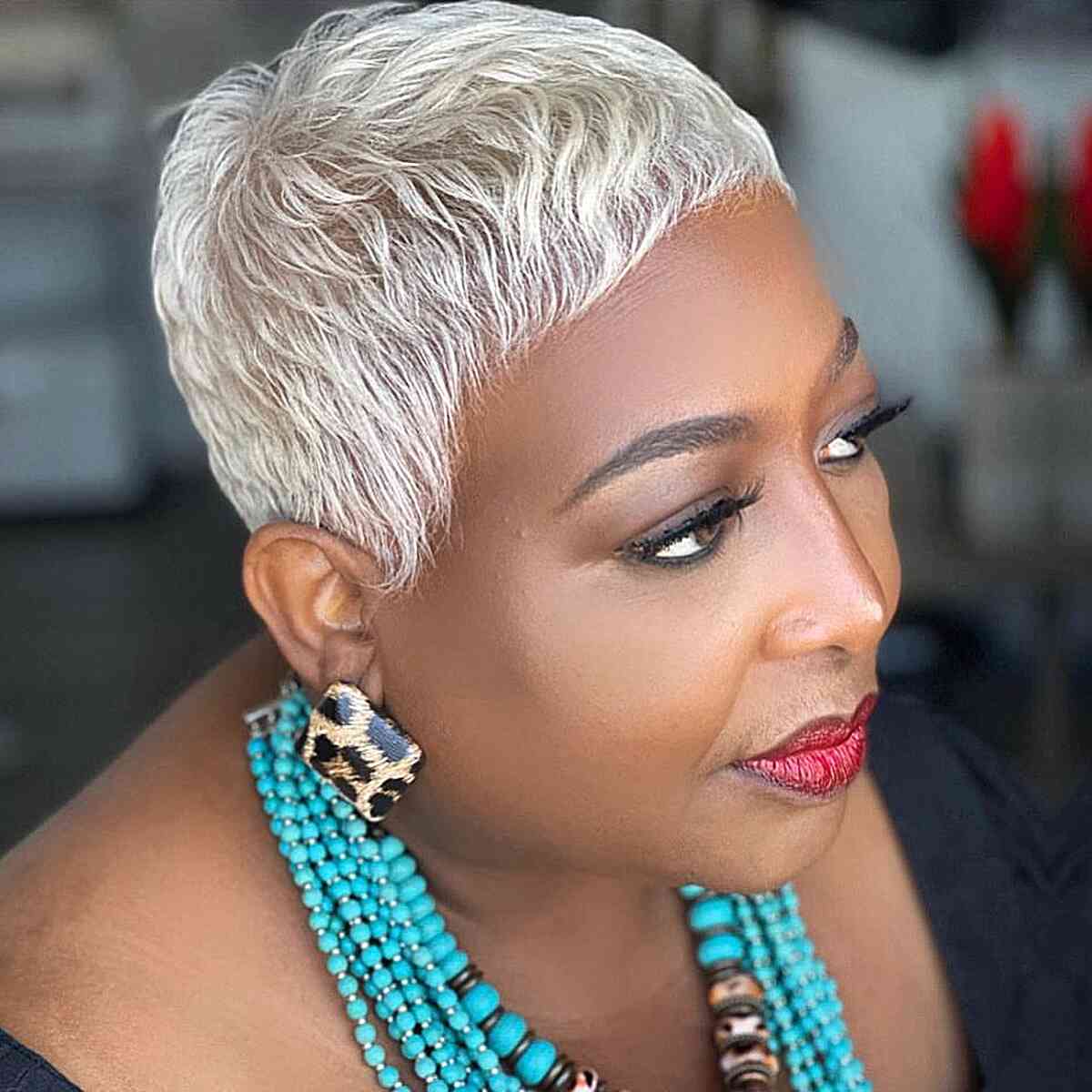 Amazing Relaxed Pixie Cut for Black Women with Natural Texture