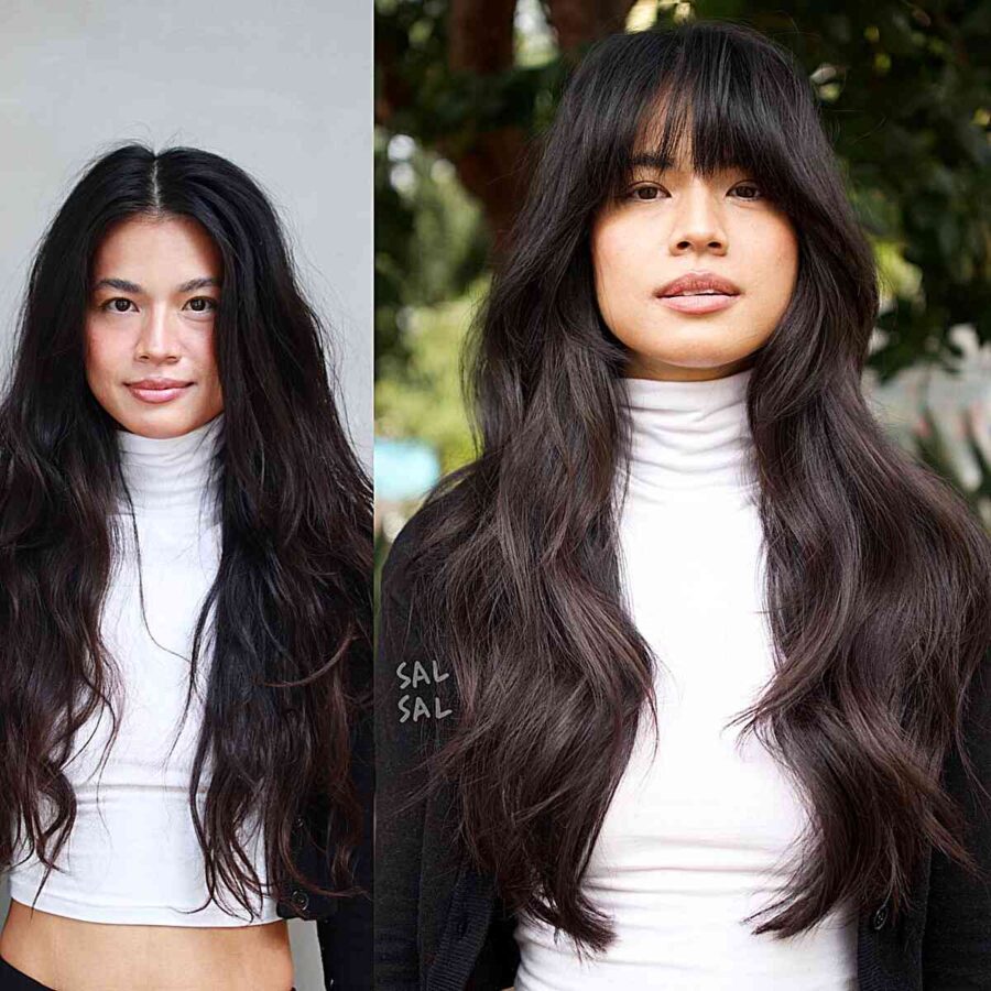 62 Cute Ways to Get Long Hair With Bangs